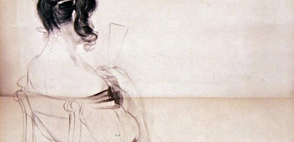 Gavarni, unpublished sketch of a young woman